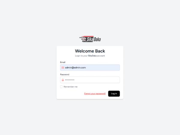 Sikadaka Login Page